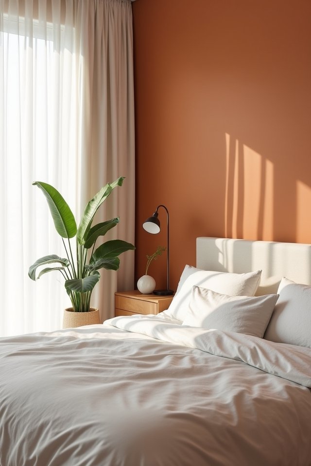 burnt orange minimalist accents