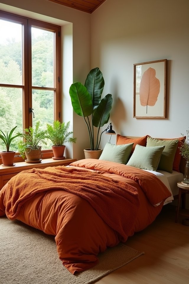 burnt orange nature decor