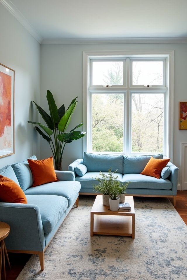 calm blue vibrant orange