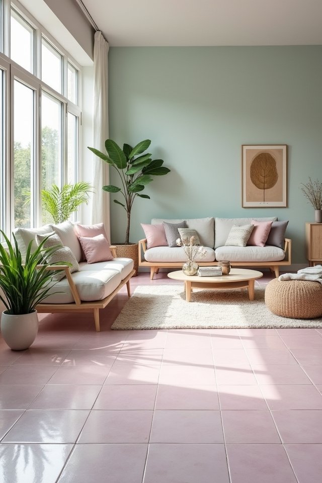calm pastel living room retreat