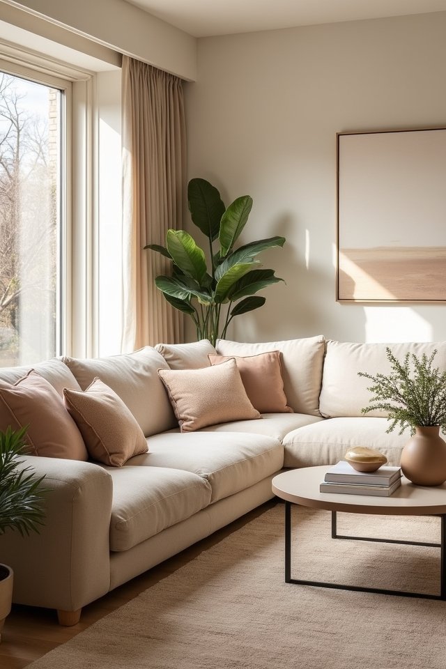 calming beige living sanctuary