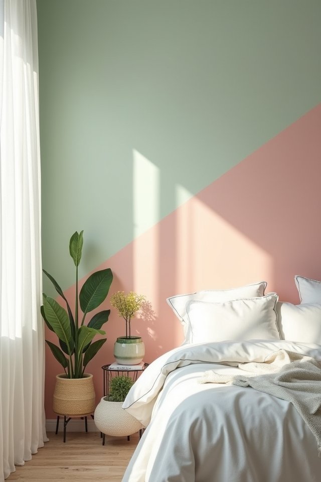 calming pastel accent walls