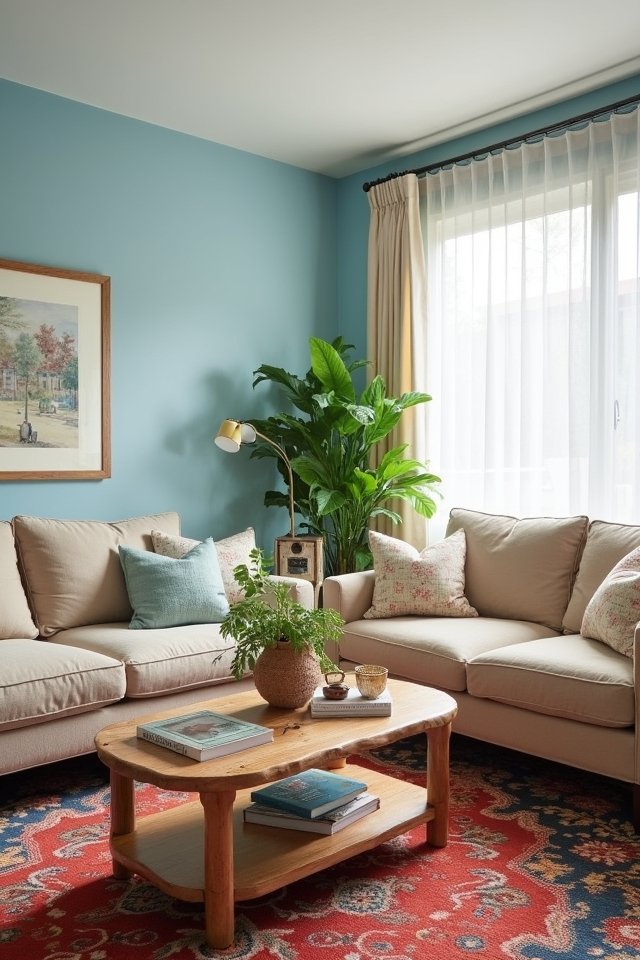 calming soft blue walls