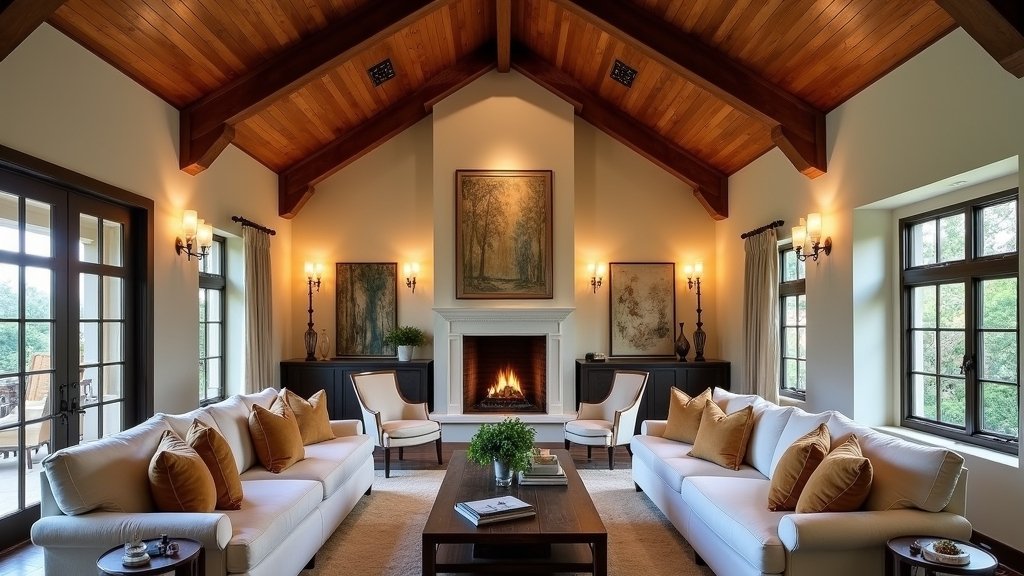 cathedral ceiling living room designs