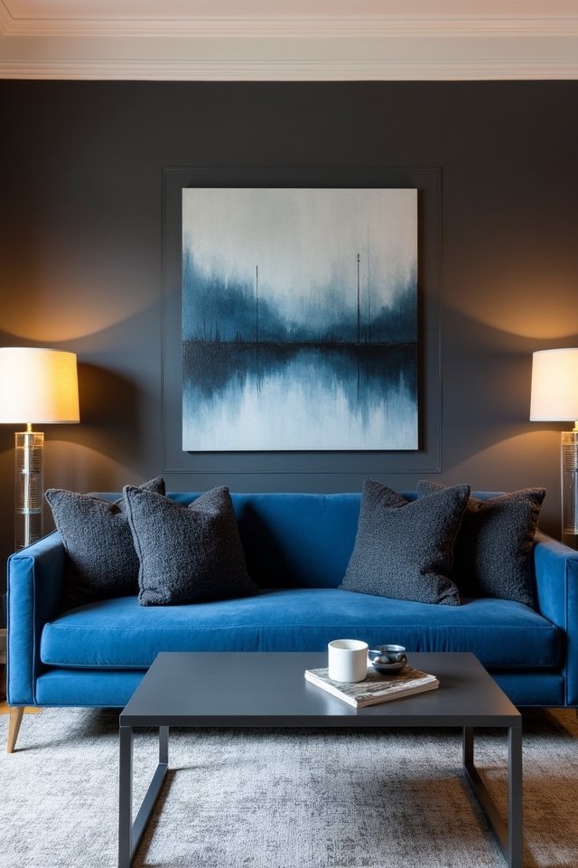 cerulean and dark grey elegance