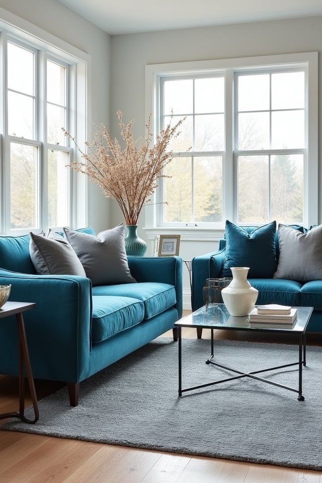cerulean and steel grey elegance