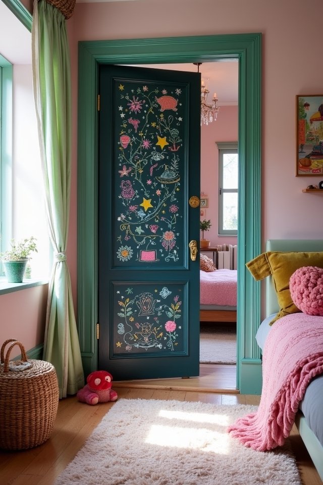 chalkboard door encourages creativity