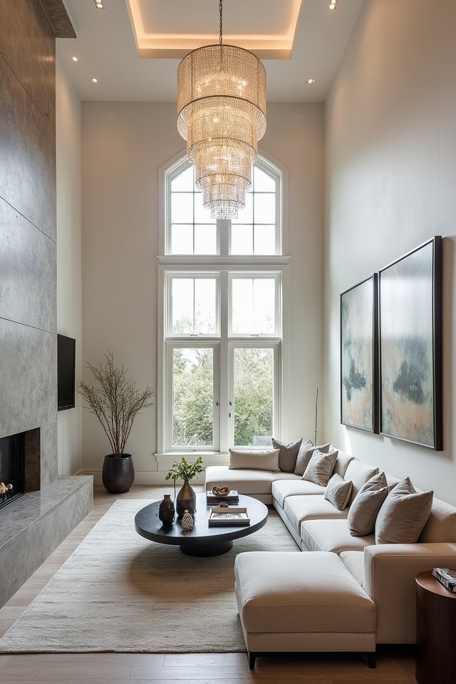 chandelier as focal centerpiece