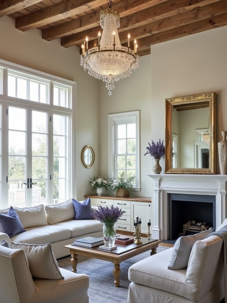 chandeliers enhance cozy elegance