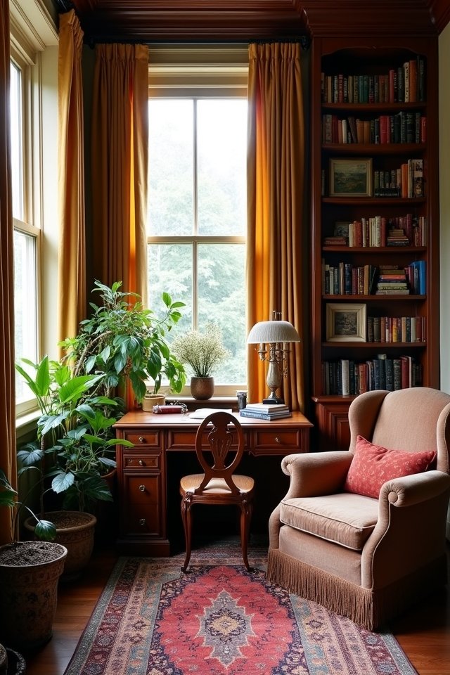 charming antique library nook