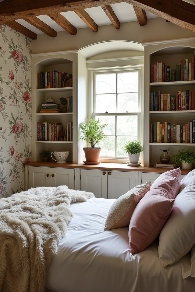charming built in shelving elegance