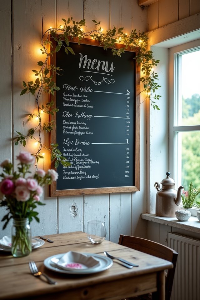 charming chalkboard menu board