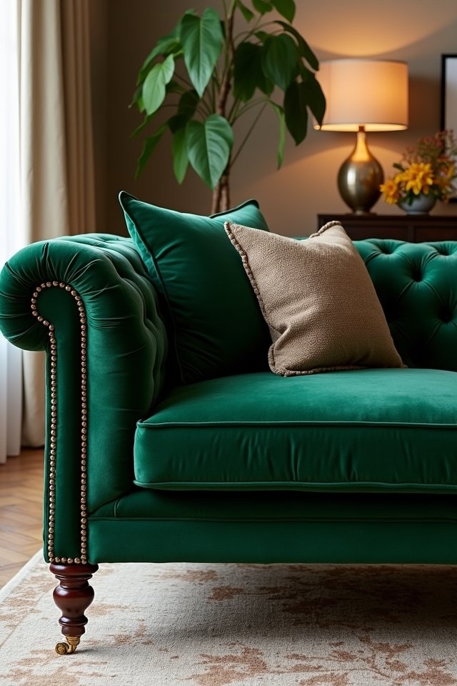 charming chesterfield with wooden legs