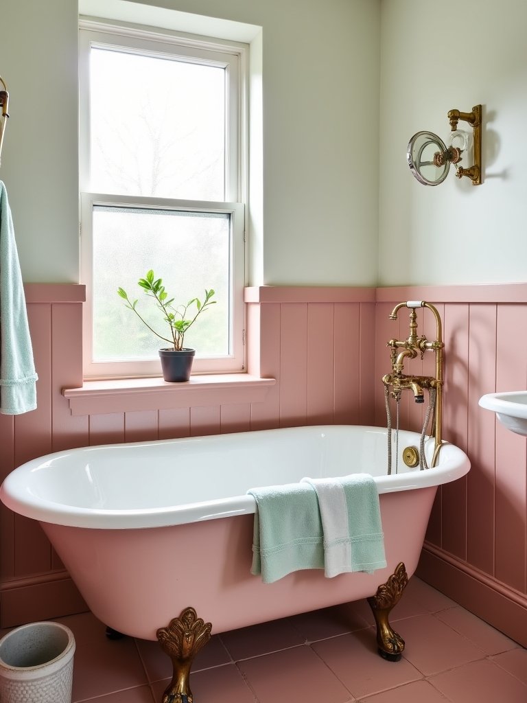 charming dusty rose bathroom