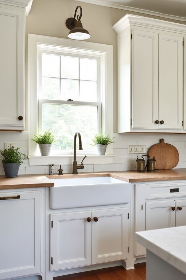 charming farmhouse beadboard cabinets