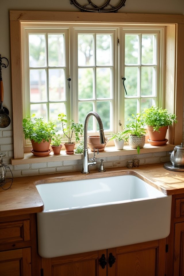 charming farmhouse sink installation