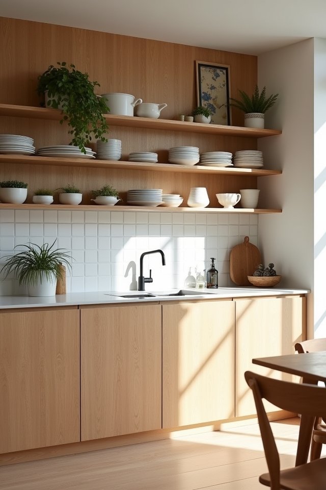 charming functional open shelving