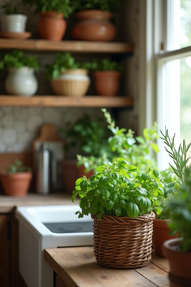 charming herb pots display