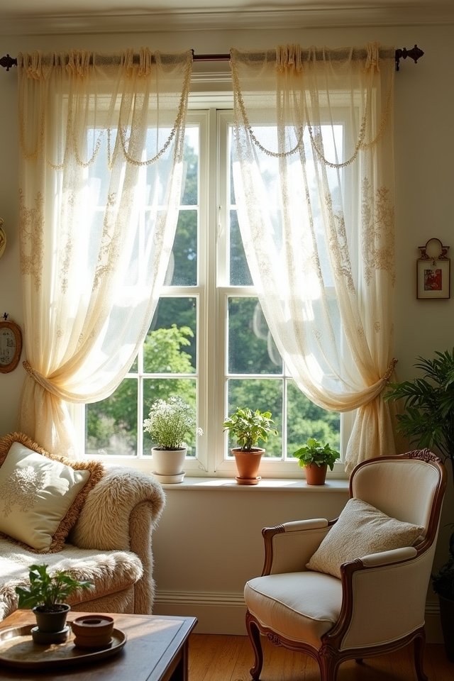 charming lace curtains ambiance