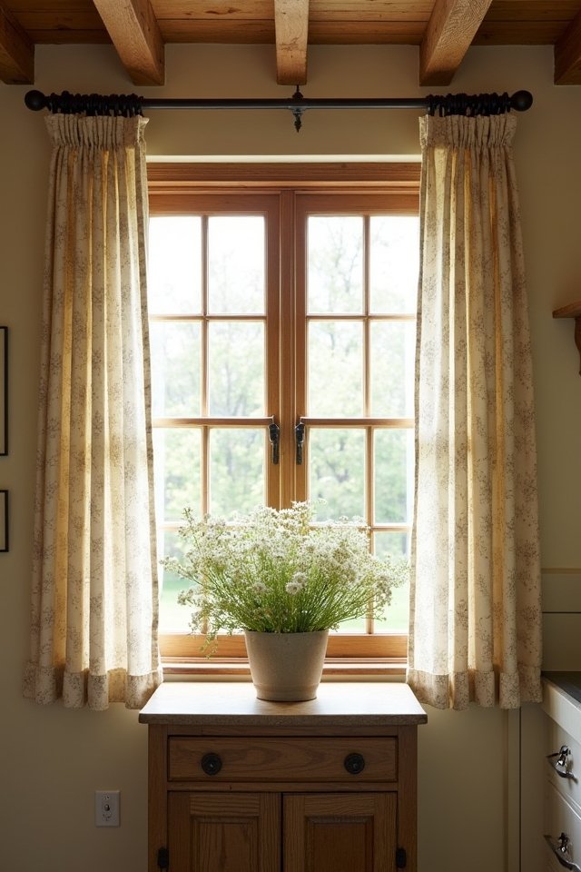 charming layered window treatments