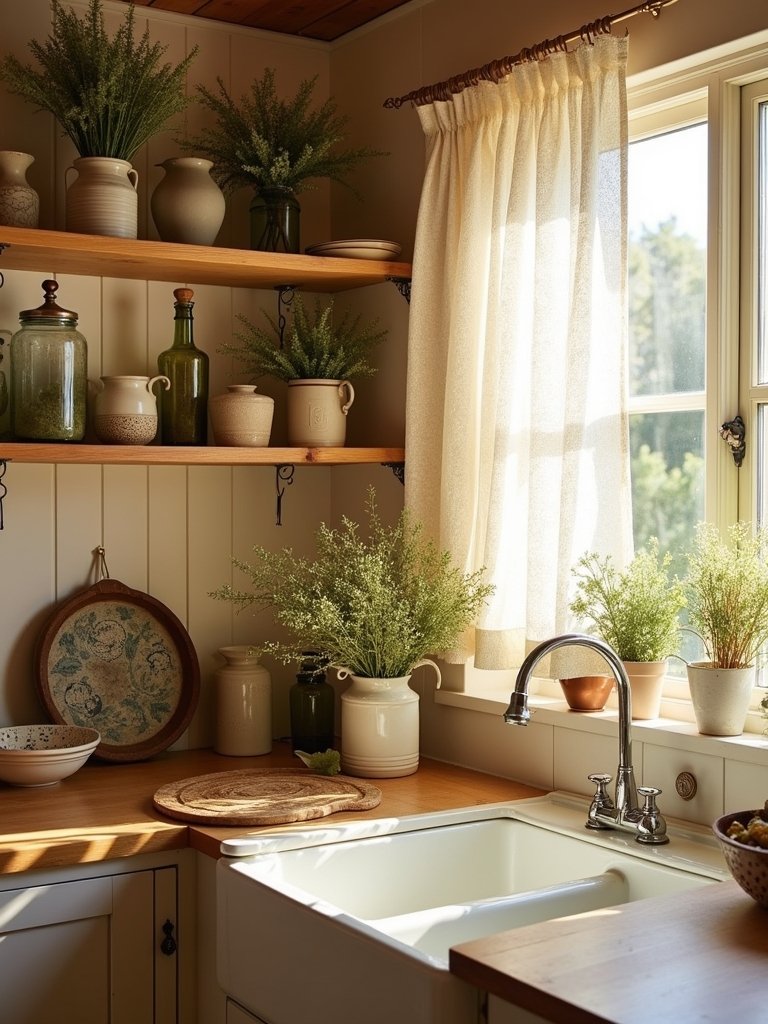 charming open shelving display