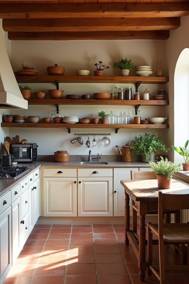 charming open shelving display