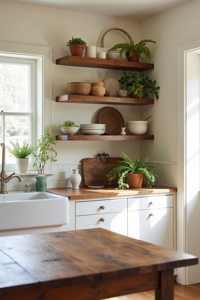 charming open shelving display