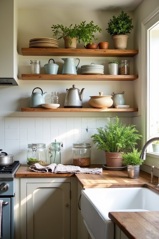 charming open shelving display