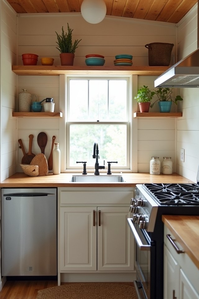 charming open shelving display