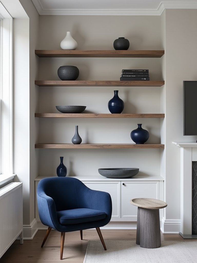 charming open shelving display