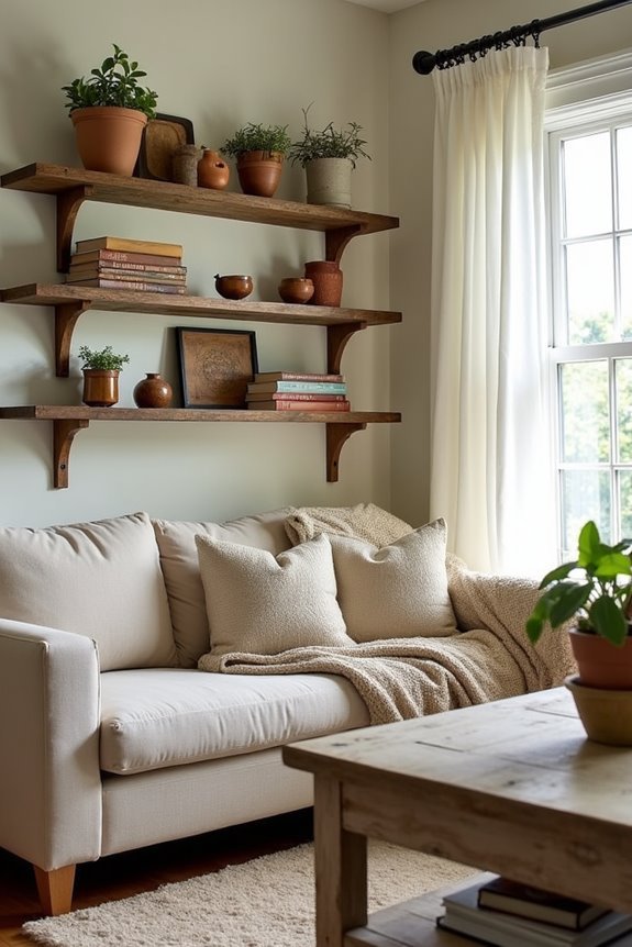 charming open shelving display
