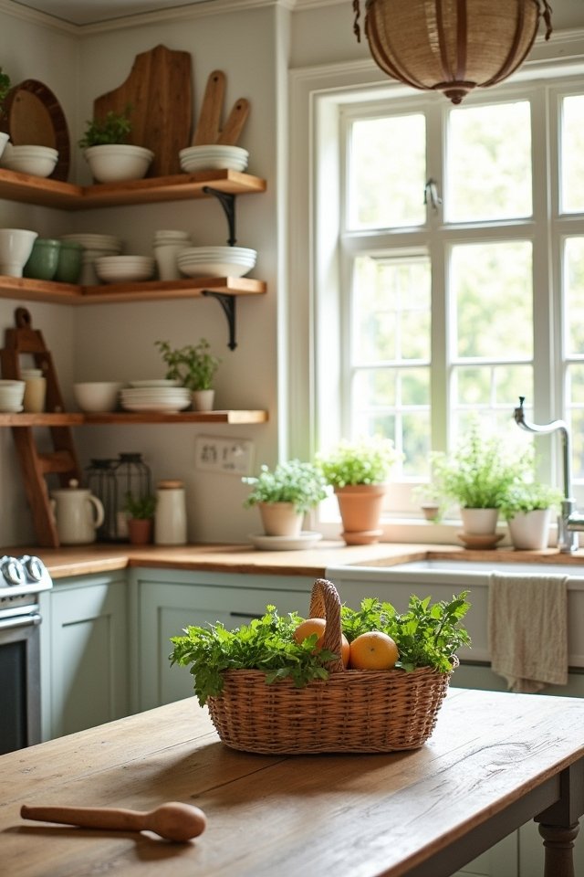 charming open shelving display