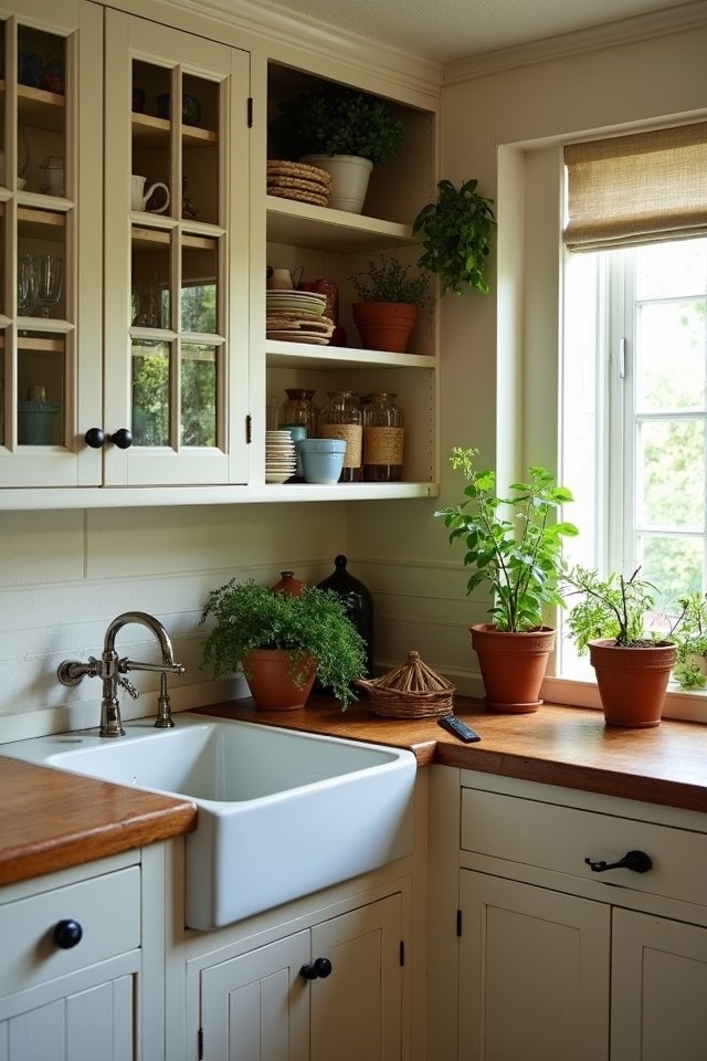 charming open shelving display