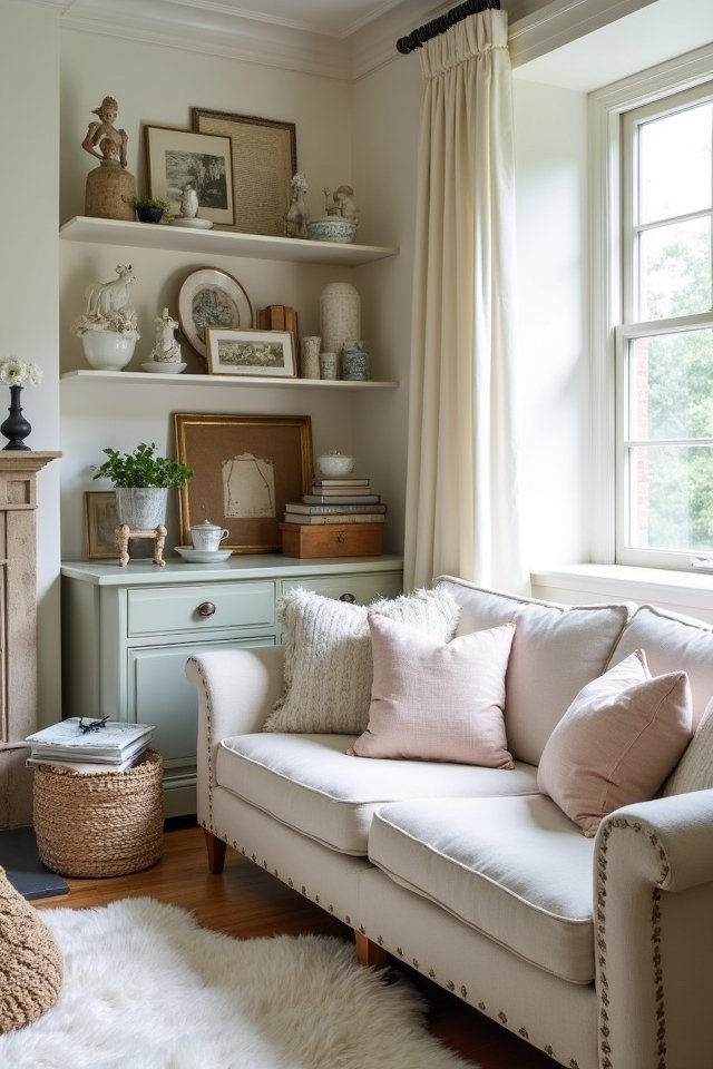 charming open shelving display