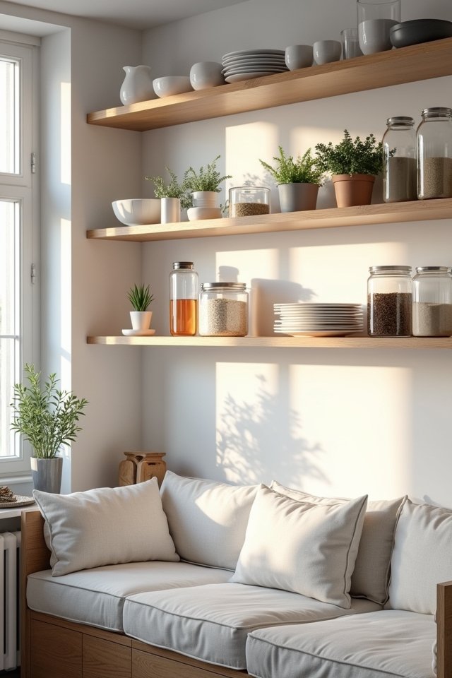 charming open shelving display