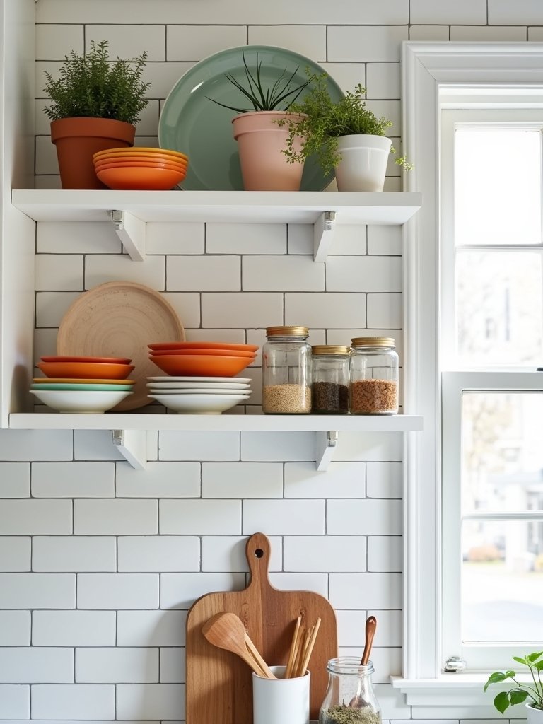 charming open shelving display