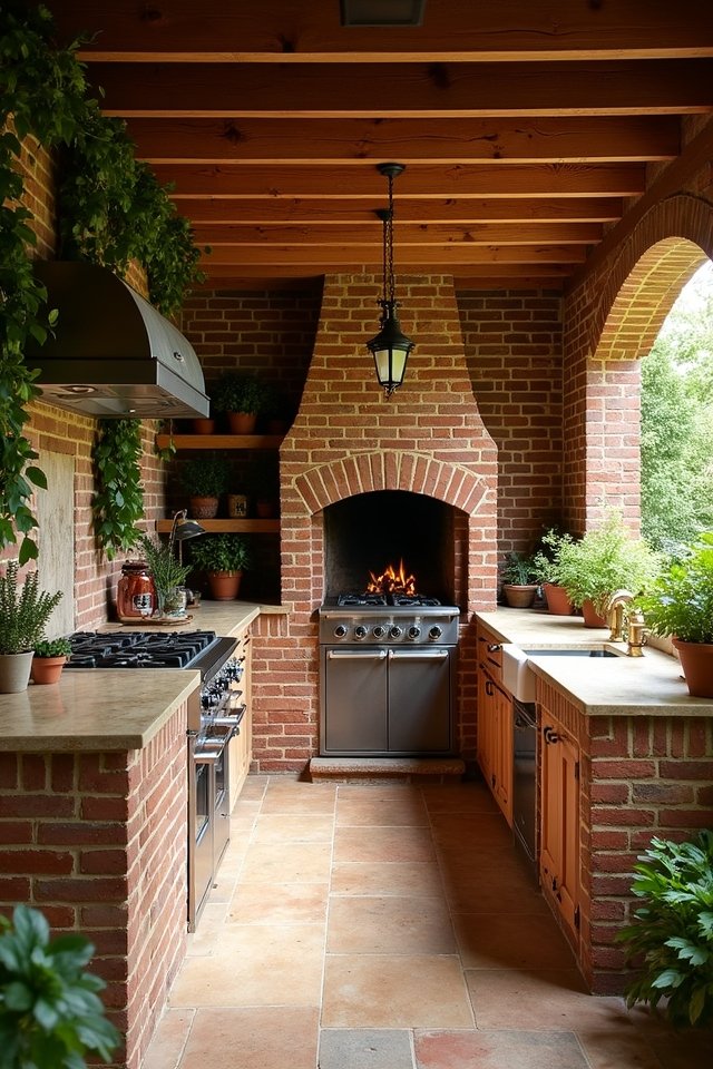 charming outdoor brick kitchen