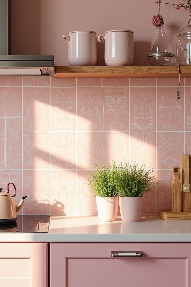 charming pink backsplash ideas
