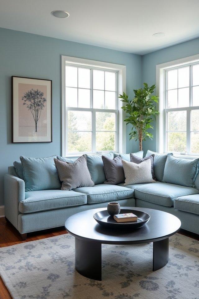 charming powder blue accents