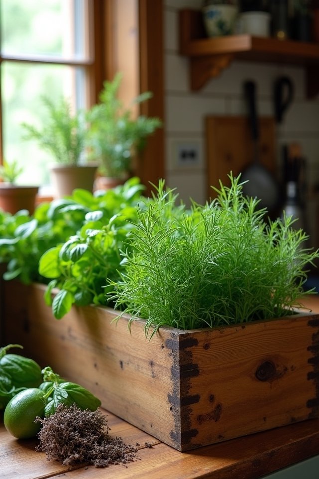 charming reclaimed wood herb boxes