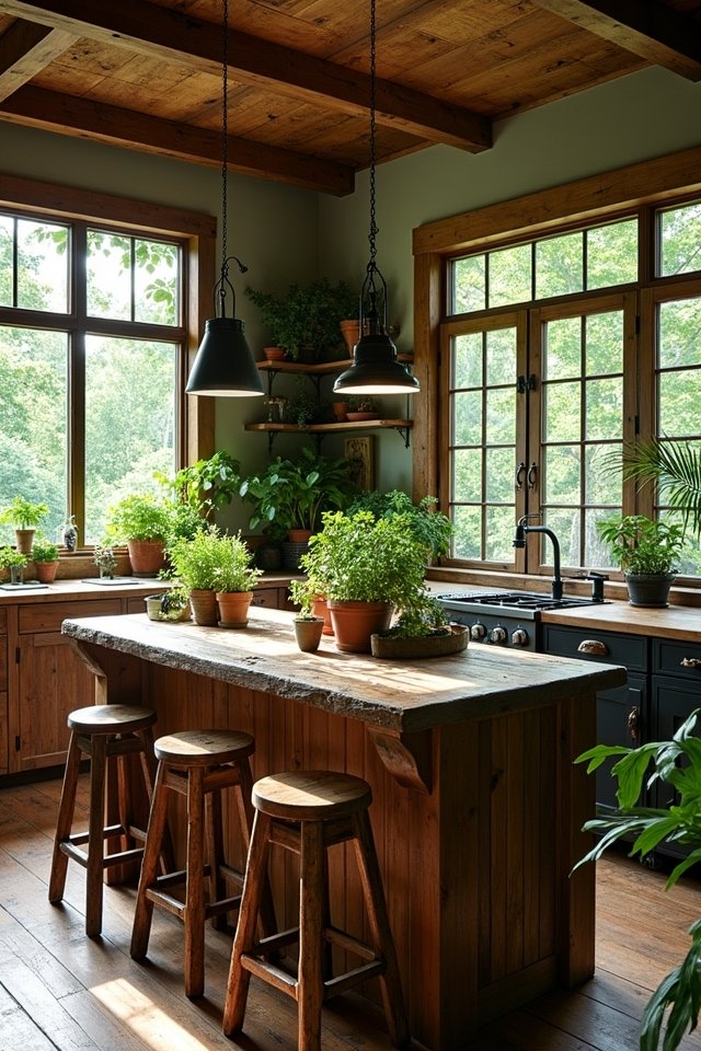 charming rustic kitchen island
