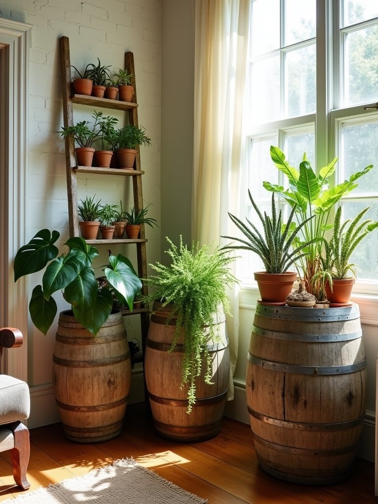 charming rustic plant displays