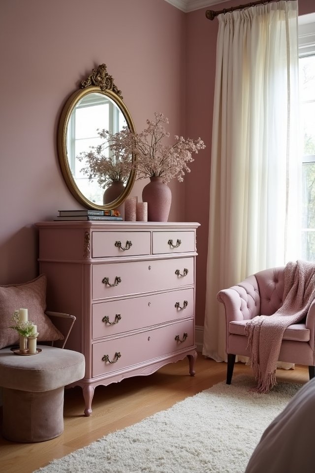 charming vintage mauve dressers