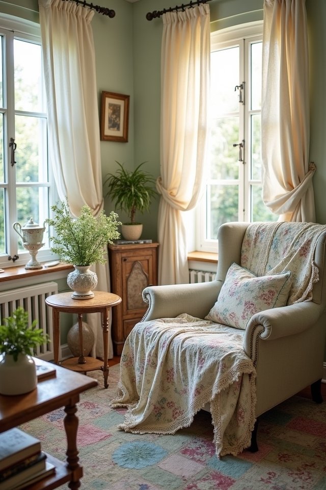 charming vintage textile accents