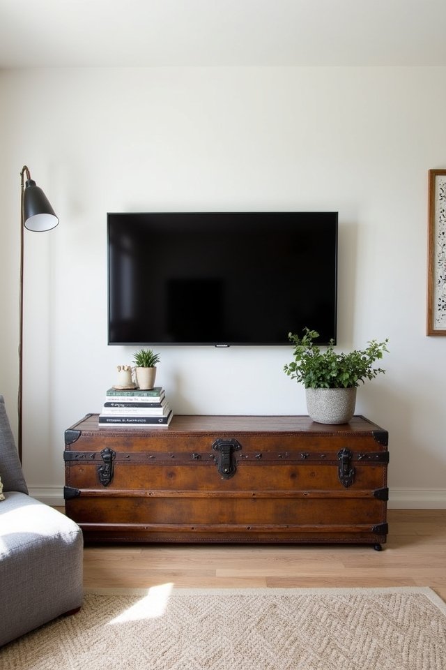 charming vintage trunk stand