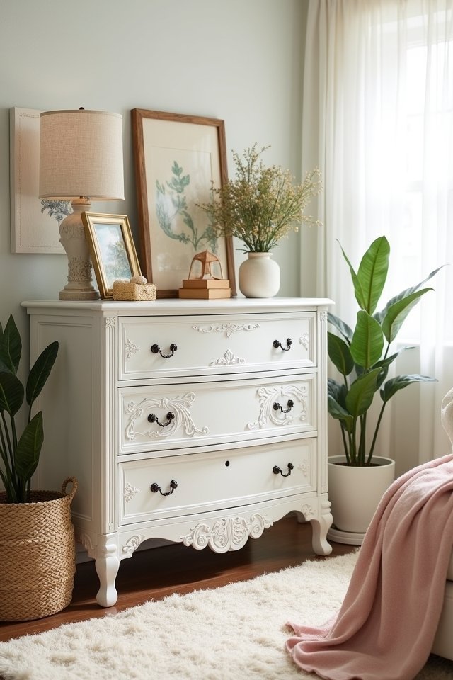charming vintage white dresser
