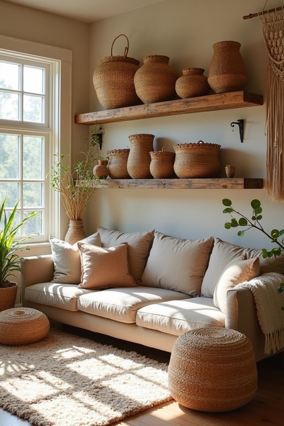 charming woven basket storage