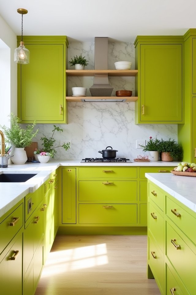 chartreuse kitchen cabinet inspiration