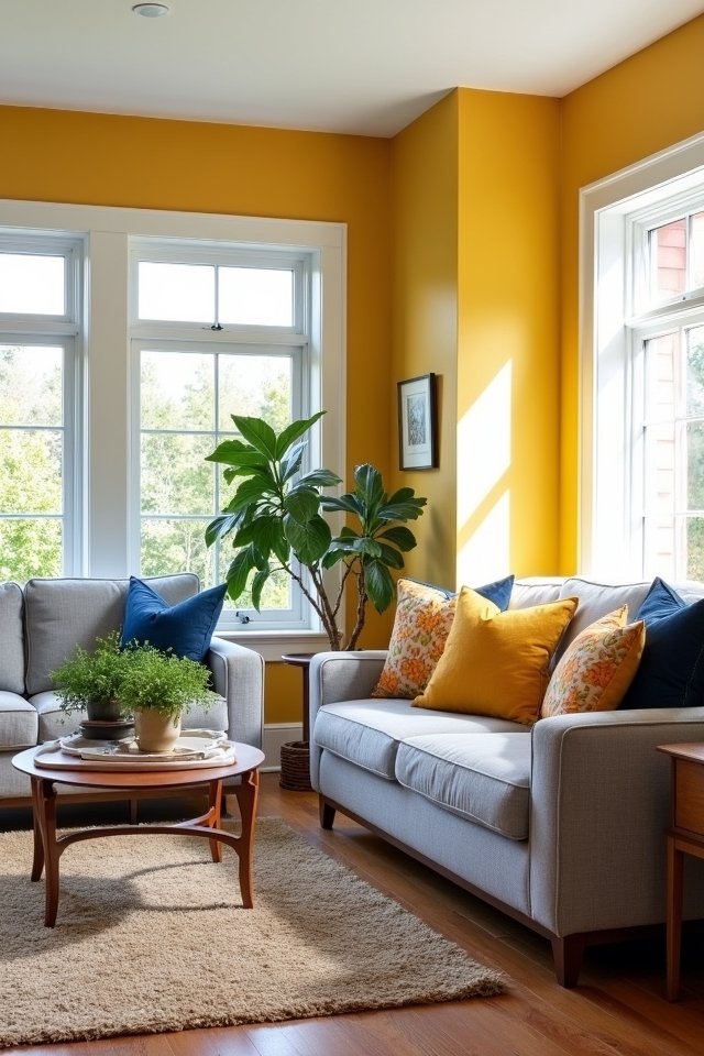 cheerful mustard brightens living spaces
