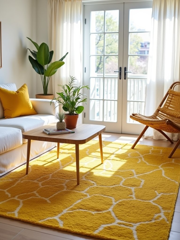 cheerful yellow area rugs